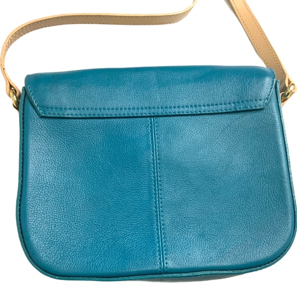 BATA 100% Genuine Leather Teal Green CrossBody Bag - Picture 2 of 8